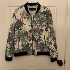 Zara Bomber jacket floral fabric size large